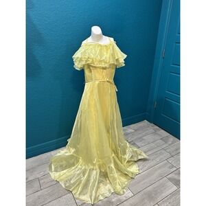 VTG‎ 70s JC Penny Yellow Formal Dress Belle Beauty & Beast 13/14